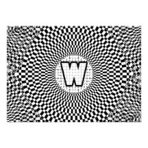 Monogramme W d'illusion optique Faire-parts