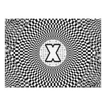 Monogramme X d'illusion optique Faire-parts
