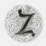Monogramme "Z" dans le gris - aimant