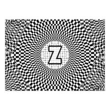 Monogramme Z d'illusion optique Faire-part