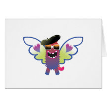 monstre hippie psychédélique d'ange cartes de vœux