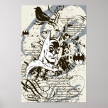 Montage foncé de manuscrit de chevalier de Batman Posters