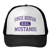 Montagne de lever de soleil - mustangs - haute - P Casquette