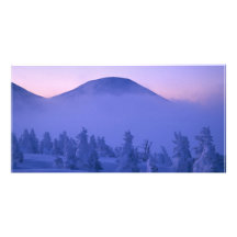 Montagnes couvertes par neige cartes avec photo