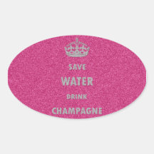 Mooi koel sparen water drink girly champagneCr Ovale Stickers