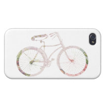 Mooie BloemenFiets iPhone 4/4S Cover