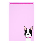 Mooie in Roze Boston Terrier Gpersonaliseerd Briefpapier