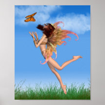 Mooie Oranje Fee in Zonneschijn Poster