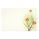 mooie rode bloemen op zachte groen gpersonaliseerd briefpapier