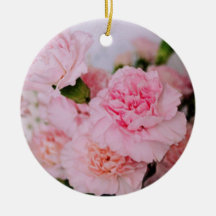 mooie roze anjerbloemen kerstboom ornament