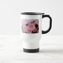 mooie roze anjerbloemen mokken