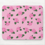 Mooie roze rozen op een roze achtergrond muis matten
