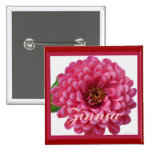 Mooie Roze Zinnia Speld Button