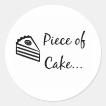 Morceau de gâteau autocollant rond