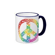 Morceaux d'arc-en-ciel de paix mug à café