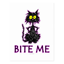 Mordez-moi ! Conceptions de cadeau de chat Carte Postale