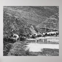 Mormoonse Caravan 1879 van Conestoga van de Emigra Print