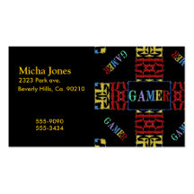 Mosaïque visuelle moderne de Gamer Cartes De Visite Professionnelles