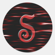 Motief het rode van het monogram "S" manuscript om