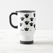 Motif animal d'empreinte de patte. Noir et blanc. Tasse À Café