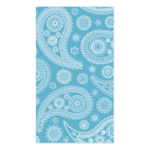 Motif bleu-clair de Paisley Modèles De Cartes De Visite