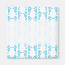 Motif bleu-clair d'hippocampe aimant pour réfrigérateur