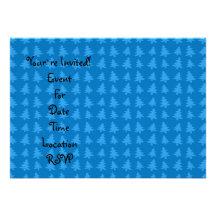 Motif bleu-foncé d'arbres de Noël Invitation Personnalisable