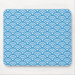 Motif bleu Mousepad de Seigaiha de régate Tapis De Souris