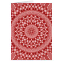 Motif Checkered circulaire - rouge et blanc Carte De Vœux