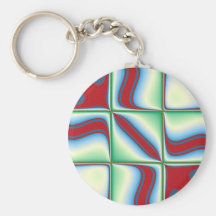 Motif Checkered rouge, bleu et vert chic moderne Porte-clef