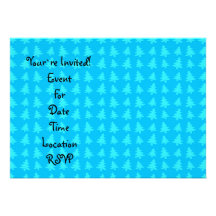 Motif d'arbres de Noël de bleu de ciel Invitations