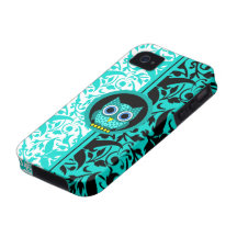 motif de damassé avec le hibou étui Case-Mate iPhone 4