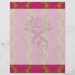 motif de damassé de fleur de fuschia et d'olive prospectus