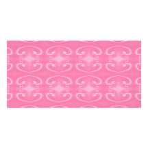 Motif de fantaisie de remous dans le rose cartes de vœux avec photo