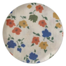 motif de fleur bleu et rouge blanc jaune assiettes