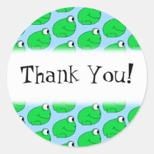 Motif de grenouille verte. Merci Adhésif