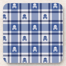 Motif de plaid de crâne dessous-de-verre