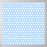 Motif de point blanc et bleu de polka. Tacheté Posters