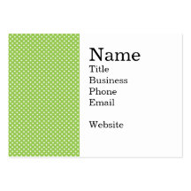 Motif de point de polka de vert et de blanc de cha carte de visite