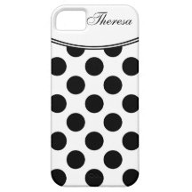 Motif de point élégant de polka avec le nom coque Case-Mate iPhone 5
