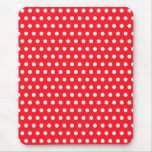 Motif de point rouge et blanc de polka. Tacheté Tapis De Souris