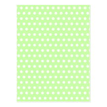 Motif de point vert et blanc de polka. Tacheté Cartes Postales