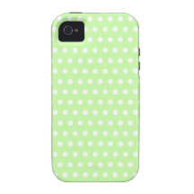 Motif de point vert et blanc de polka. Tacheté Coques Case-Mate iPhone 4