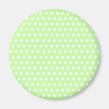 Motif de point vert et blanc de polka. Tacheté Aimants