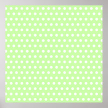 Motif de point vert et blanc de polka. Tacheté Posters