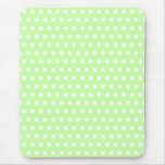 Motif de point vert et blanc de polka. Tacheté Tapis De Souris