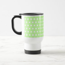 Motif de point vert et blanc de polka. Tacheté Tasse