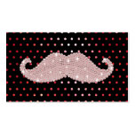 Motif de pois rose Girly drôle de moustache de Bli Cartes De Visite Professionnelles