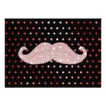 Motif de pois rose Girly drôle de moustache de Bli Faire-parts