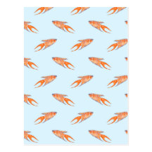 Motif de poissons de paradis sur le bleu cartes postales